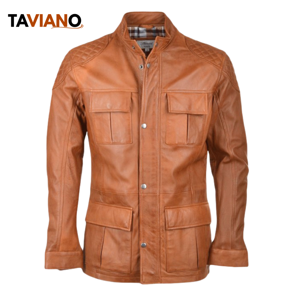 PURE Leather Coat Tan – Style 2238