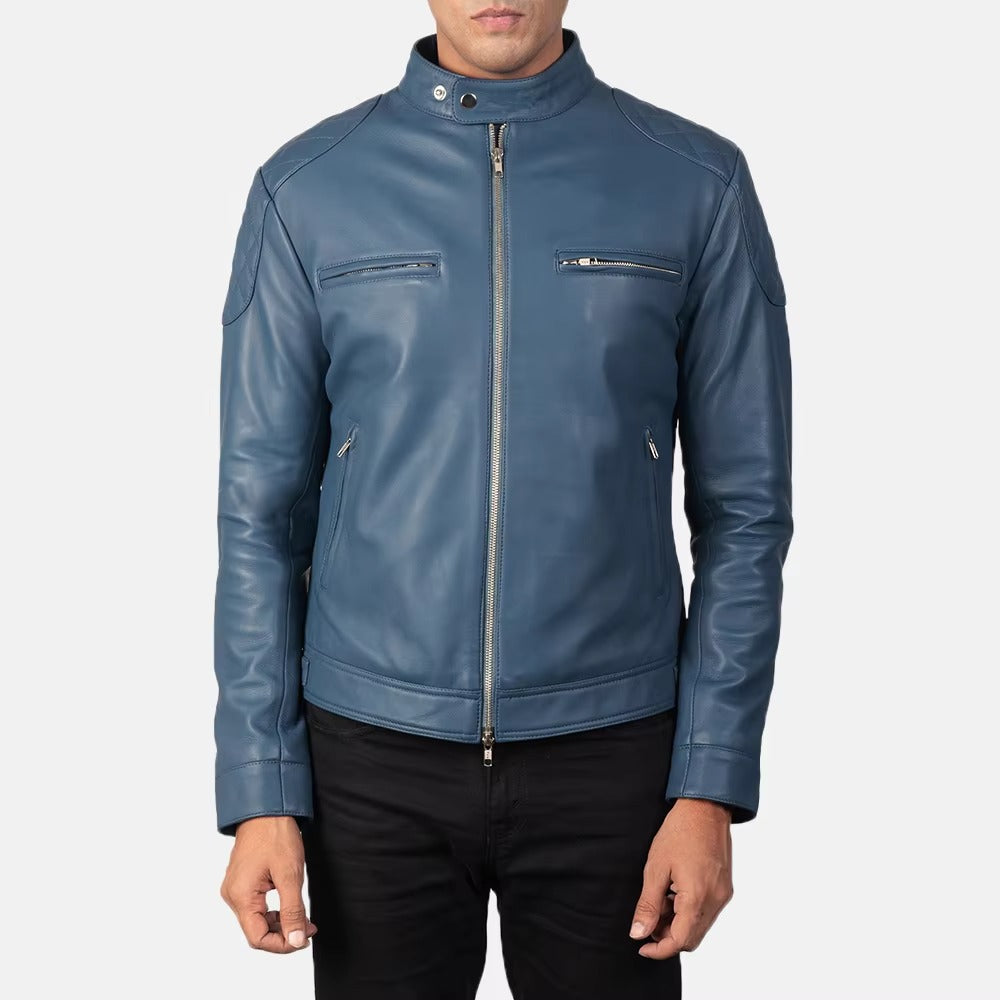 Premium Quality Fabric Zipper Leather Jackets