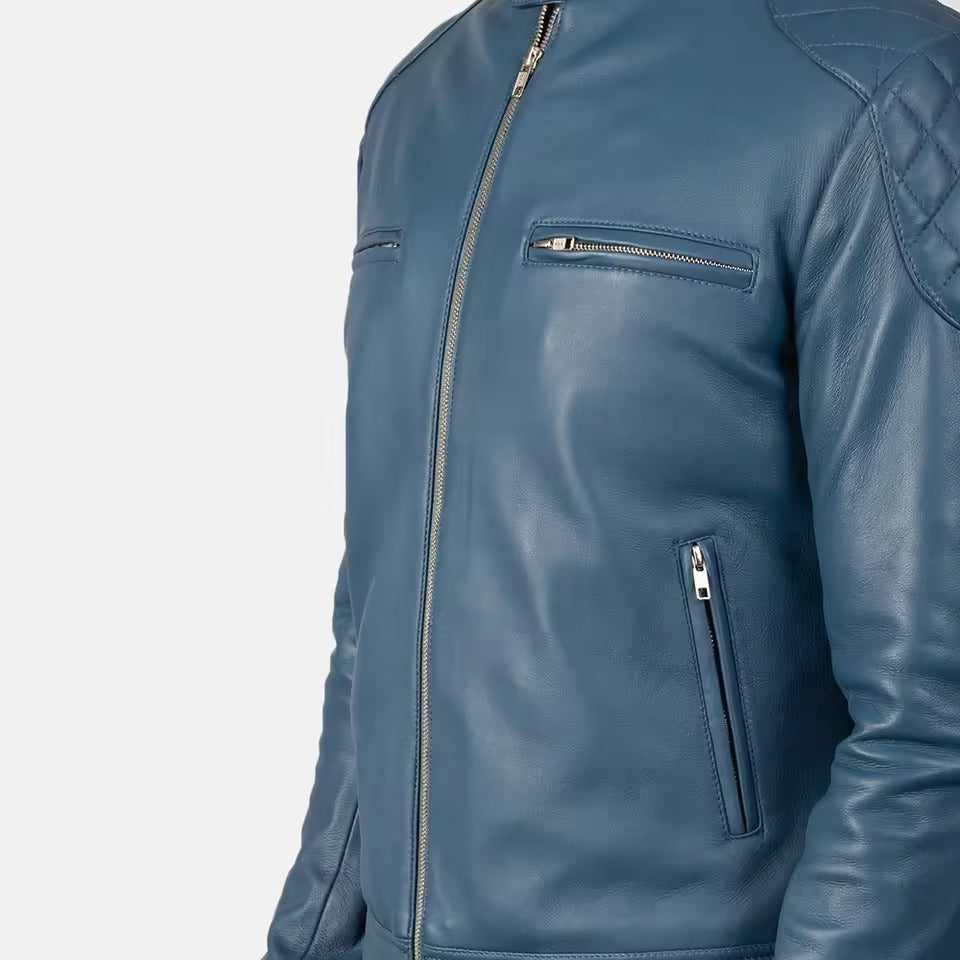 Premium Quality Fabric Zipper Leather Jackets