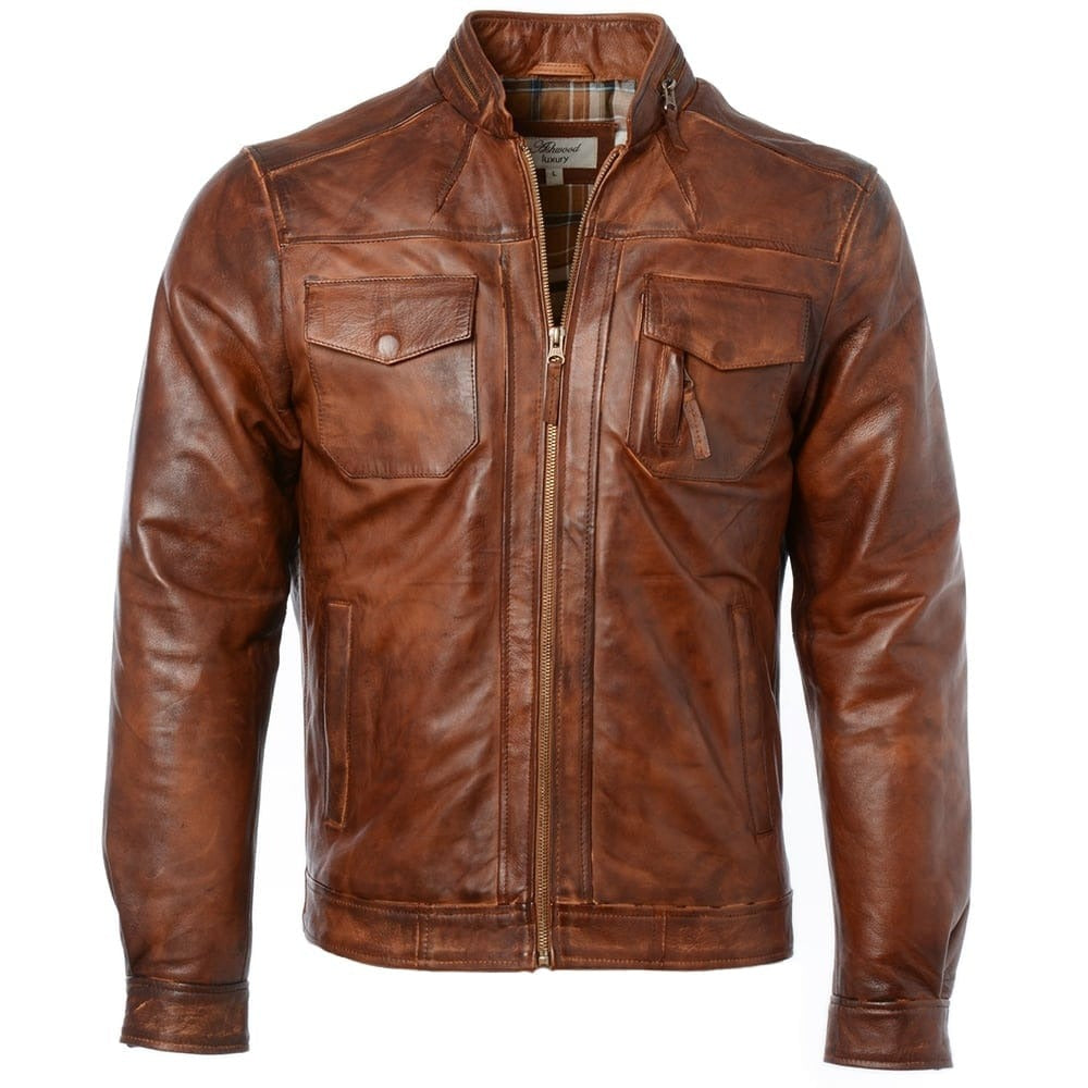 Leather Jacket Tan – Style 1895