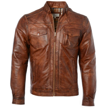 Leather Jacket Tan – Style 1895