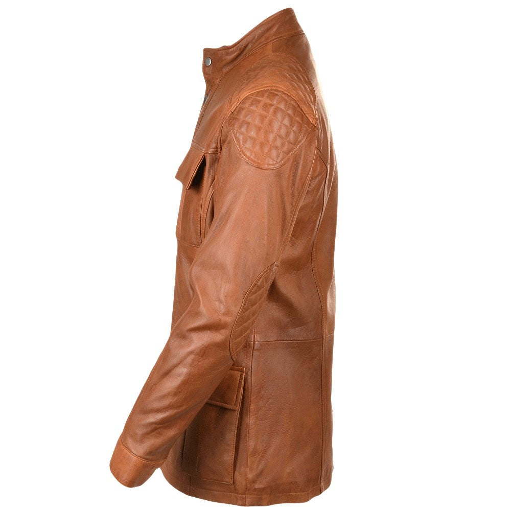 PURE Leather Coat Tan – Style 2238