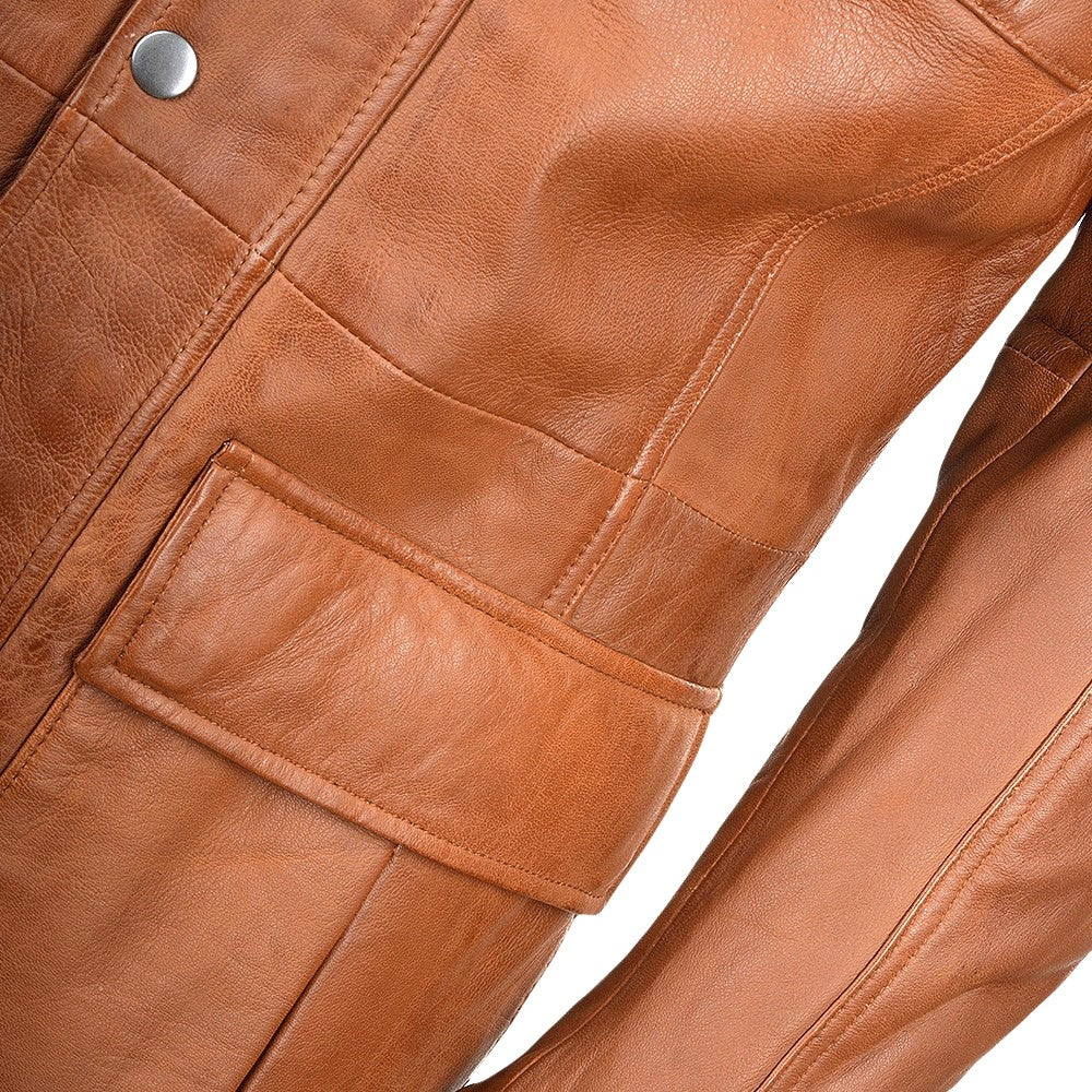 PURE Leather Coat Tan – Style 2238