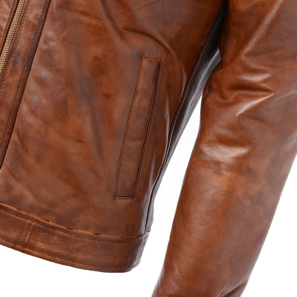Leather Jacket Tan – Style 1895
