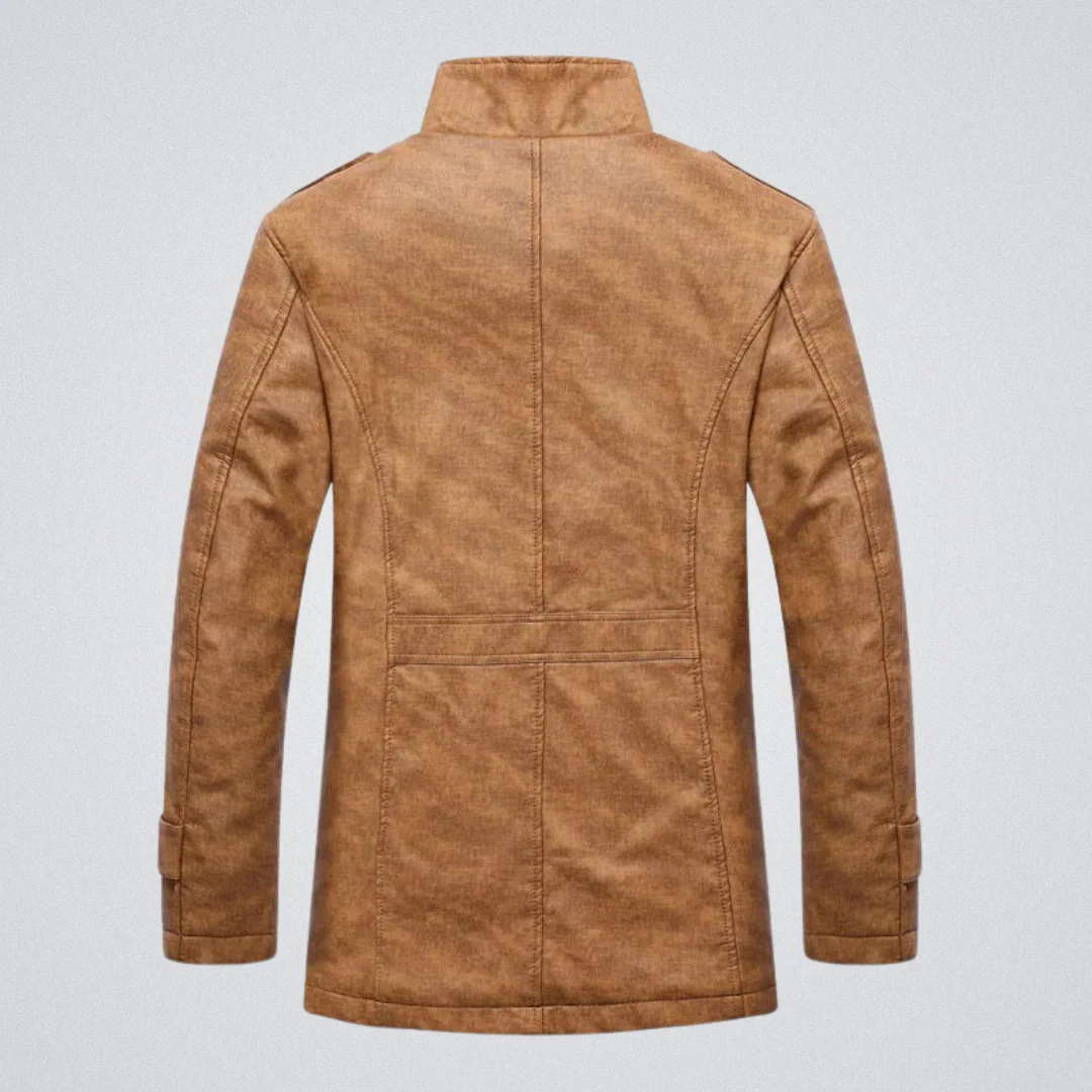 Men's Winter Parka Leather Jacket with Faux Fur Lining – Urban Style, Warmth for Cold Weather